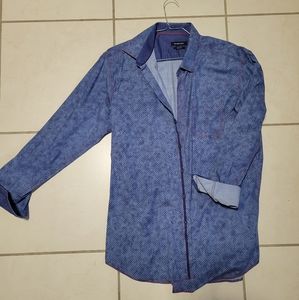 Blue Shirt with red details BUGATCHI XXL